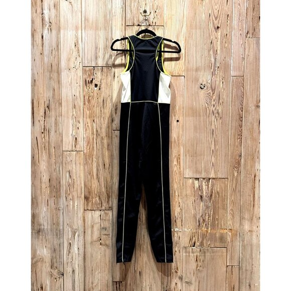 Gigi C Sport Taylor Catsuit L Black White Green NWT Womens Activewear Full-Lengt - Picture 5 of 7